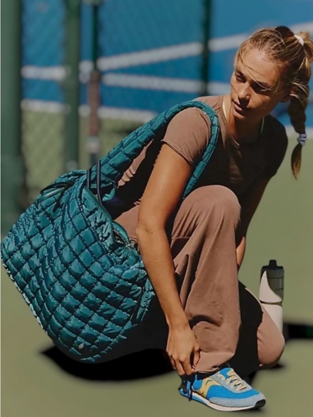 NWT Free People x FP Movement Quilted Carryall Bag in Teal